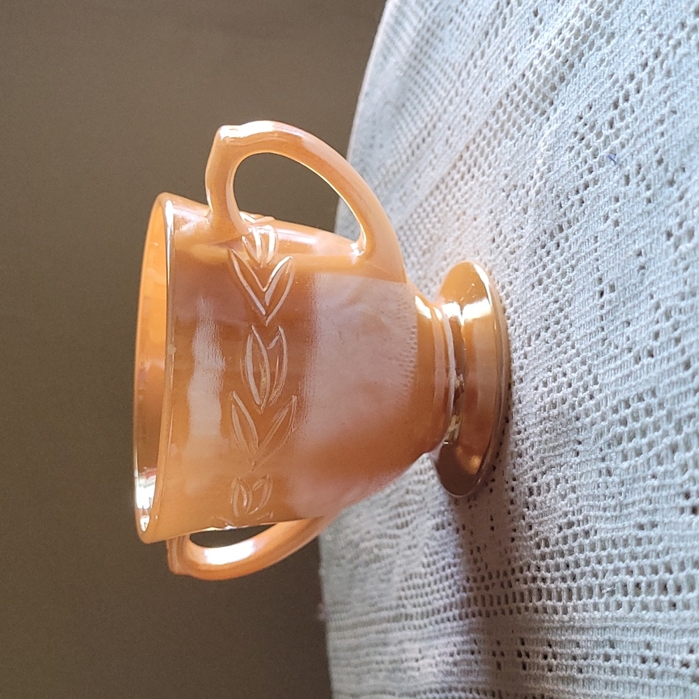 Fire King Peach Lustre Sugar Bowl